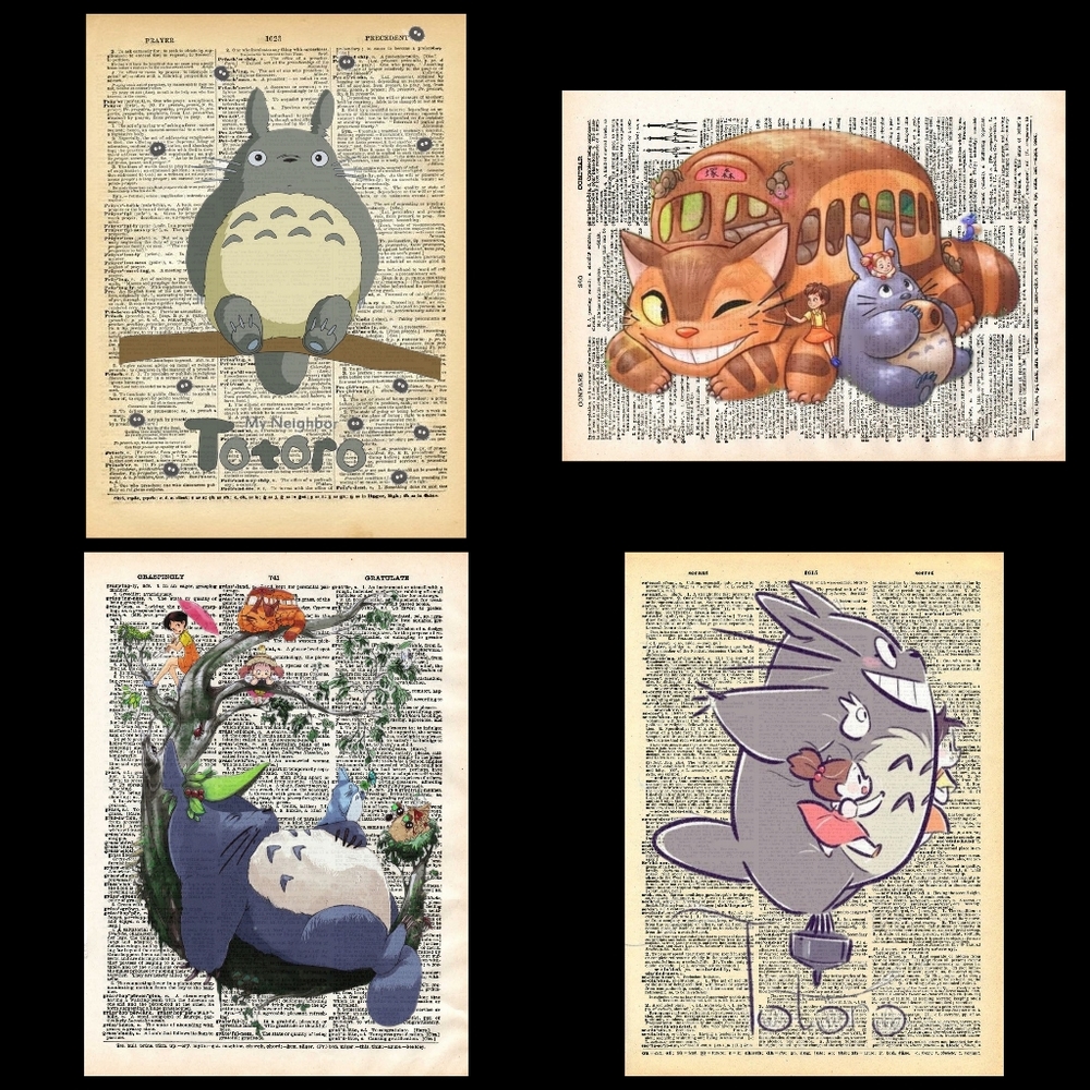 Totoro Dictionary Book Page Art